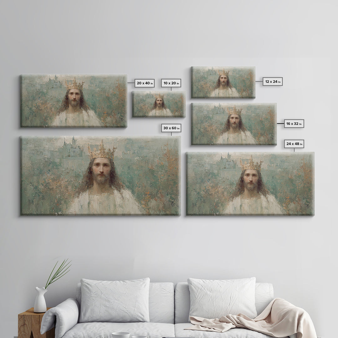 Eternal King – Framed Canvas Print – Vintage Christian Art – Christian Art Canvas – Jesus Painting – Christian Wall Art – Christian Christm