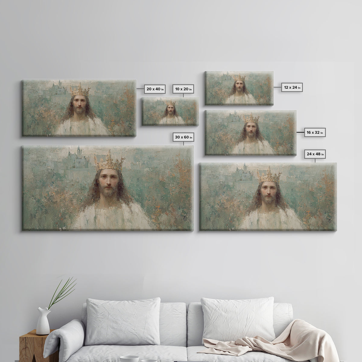 Eternal King – Framed Canvas Print – Vintage Christian Art – Christian Art Canvas – Jesus Painting – Christian Wall Art – Christian Christm