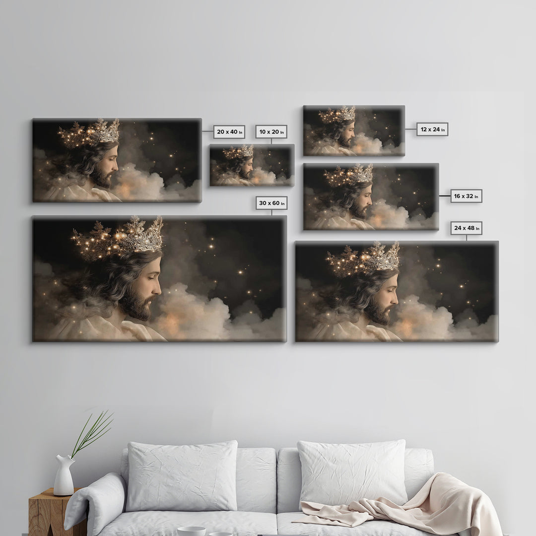 Radiant Sovereign – Framed Canvas Print – Jesus Painting – Christian Art Canvas – Modern Christian Art – Christian Wall Art – Christmas Can