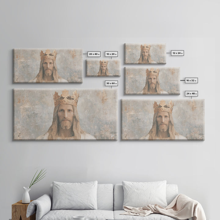 King Of Grace – Framed Canvas Print – Christian Art Canvas – Christian Wall Art – Jesus Painting – Christian Art Print – Christmas Art Fram