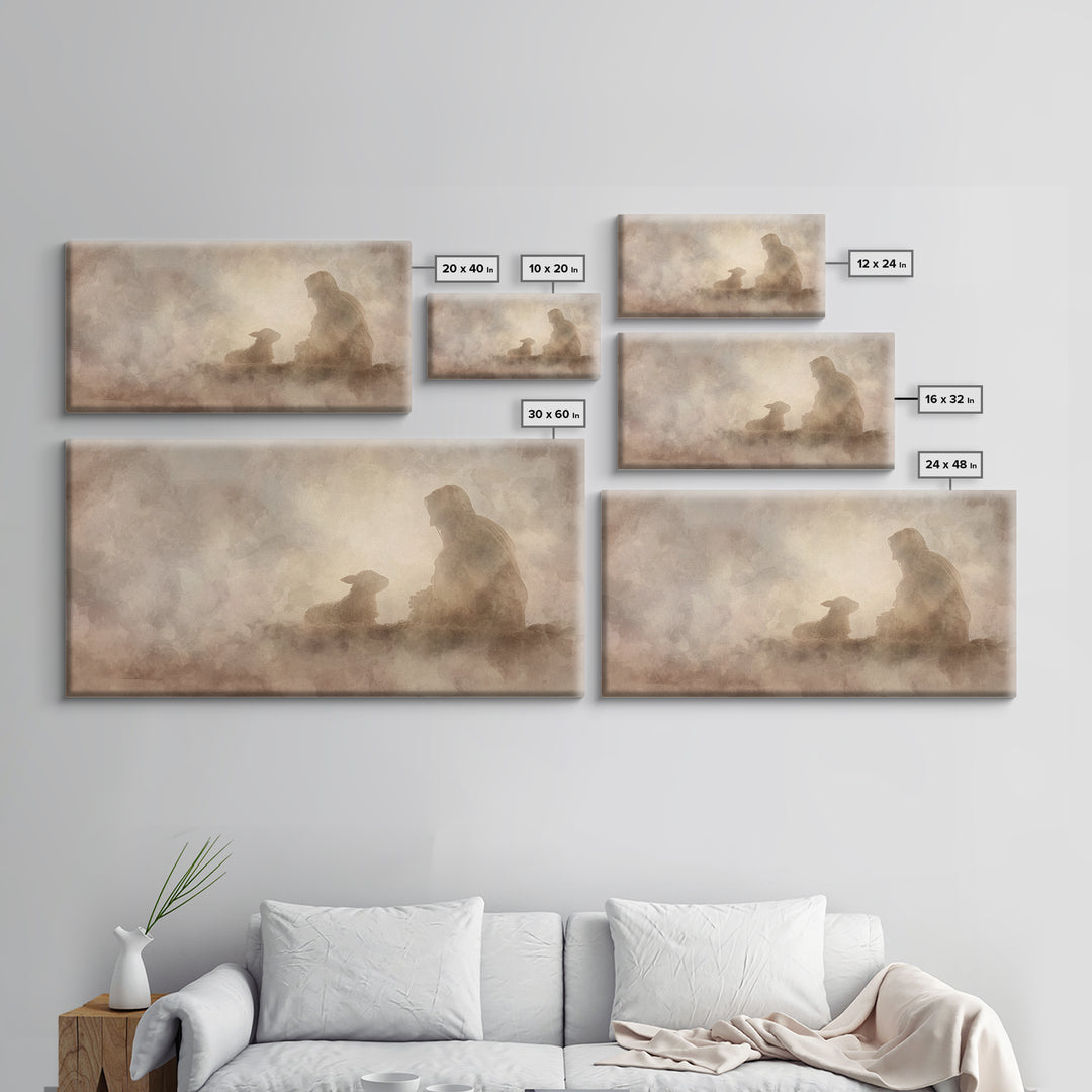 Silent Nativity – Framed Canvas Print – Christian Wall Art – Jesus Painting – Christmas Art – Christian Decor – Christian Art Canvas