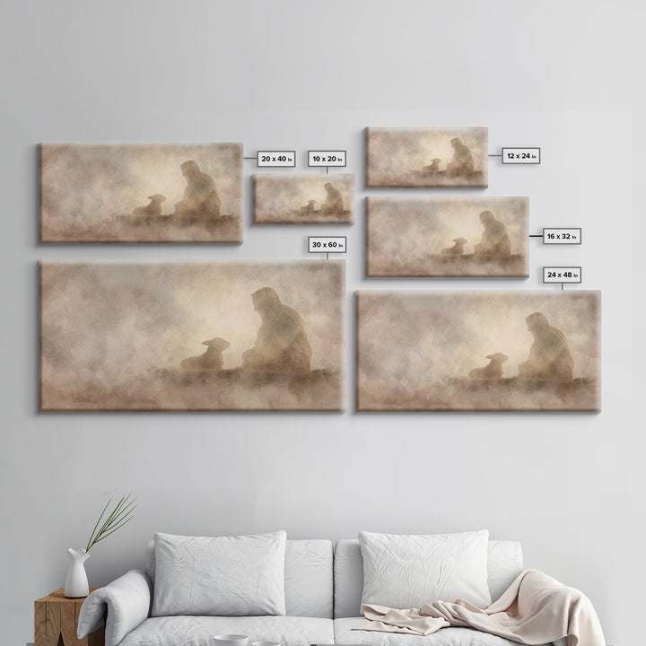 Silent Nativity – Framed Canvas Print – Christian Wall Art – Jesus Painting – Christmas Art – Christian Decor – Christian Art Canvas