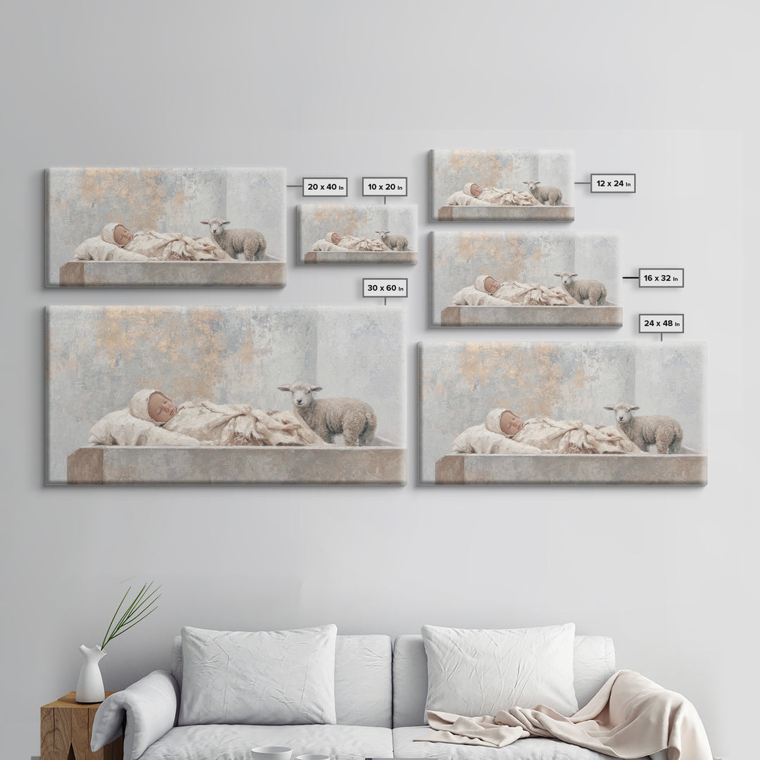 Infant Peace – Framed Canvas Print – Christian Christmas Art – Christian Wall Art – Jesus Painting – Christian Art Canvas – Christmas Art