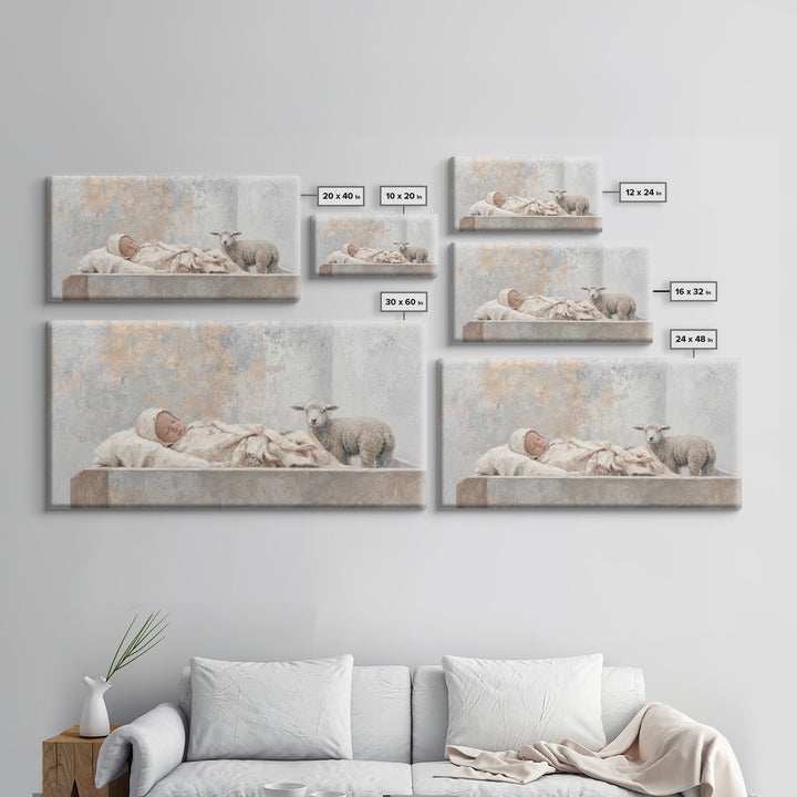 Infant Peace – Framed Canvas Print – Christian Christmas Art – Christian Wall Art – Jesus Painting – Christian Art Canvas – Christmas Art