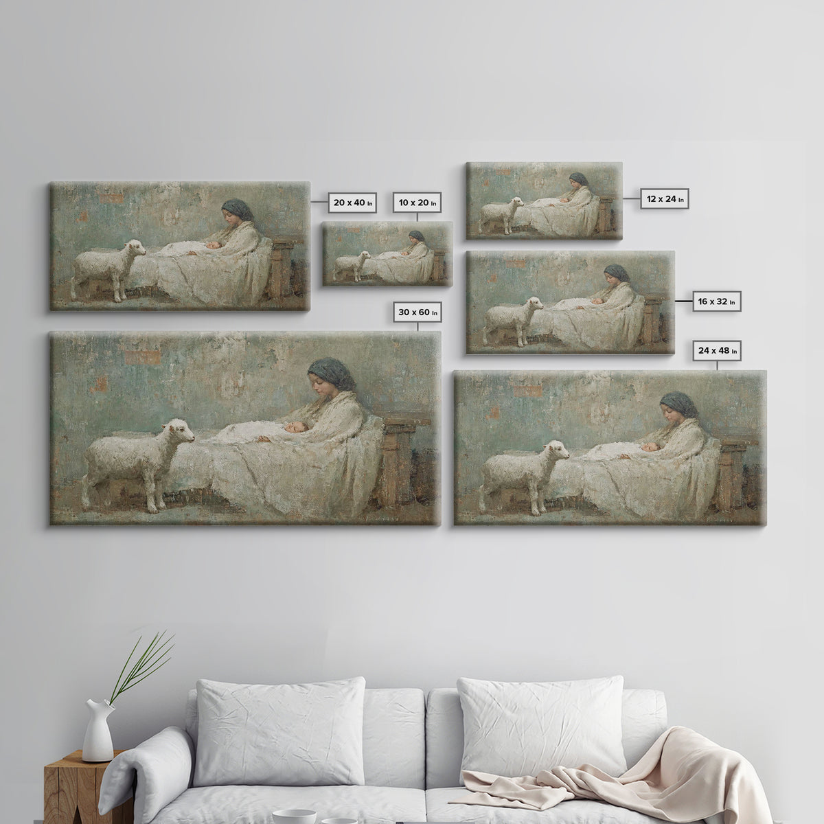 Mother’s Vigil – Framed Canvas Print – Christian Art Canvas – Christian Wall Art – Jesus Painting – Christian Decor – Christian Christmas A