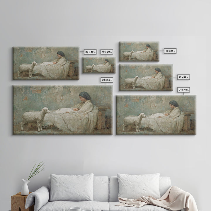 Mother’s Vigil – Framed Canvas Print – Christian Art Canvas – Christian Wall Art – Jesus Painting – Christian Decor – Christian Christmas A