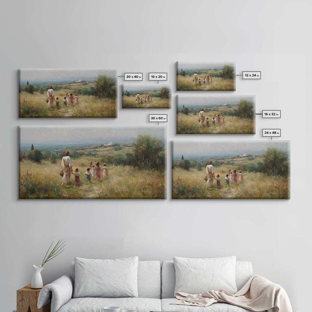 Shepherd’s Path Light – Framed Canvas Print – Jesus Painting – Christian Art Canvas – Christian Wall Art – Christian Art – Christian Gift I