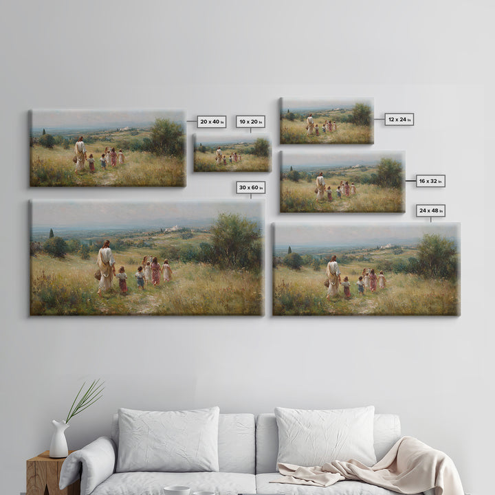 Shepherd’s Path Light – Framed Canvas Print – Jesus Painting – Christian Art Canvas – Christian Wall Art – Christian Art – Christian Gift I