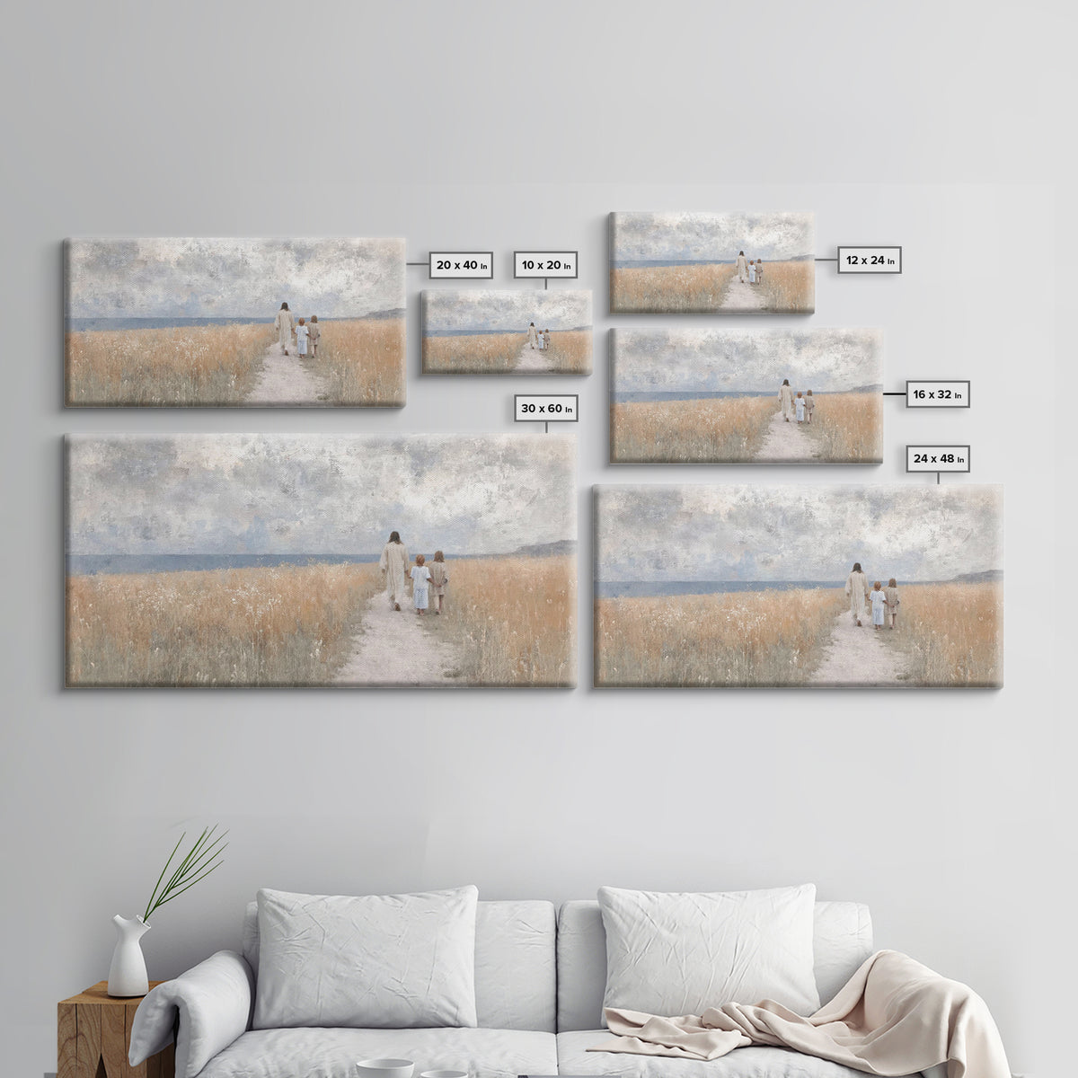 Fields Of Grace – Framed Canvas Print – Christian Art Canvas – Jesus Painting – Christian Wall Art – Christian Art – Christian Gift