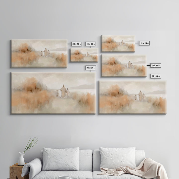 Quiet Meadow Walk – Framed Canvas Print – Christian Wall Art – Christian Art – Jesus Painting – Christian Art Canvas – Christian Gift