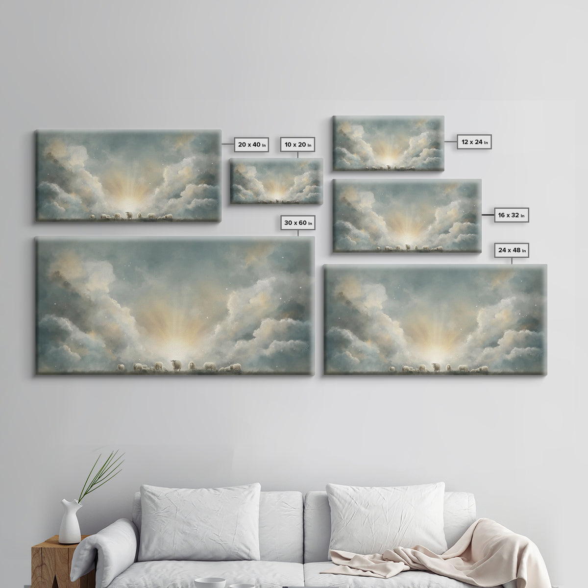 Shepherd’s Dawn Peace – Framed Canvas Print – Christian Art Canvas – Christian Wall Art – Christian Painting – Subtle Christian Art – Chris