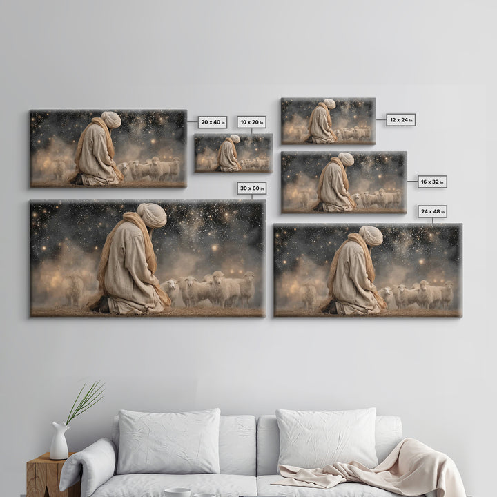 The Guiding Star – Framed Canvas Print – Christian Wall Art – Jesus Painting – Christian Art Canvas – Christian Christmas Art – Pastoral Sc