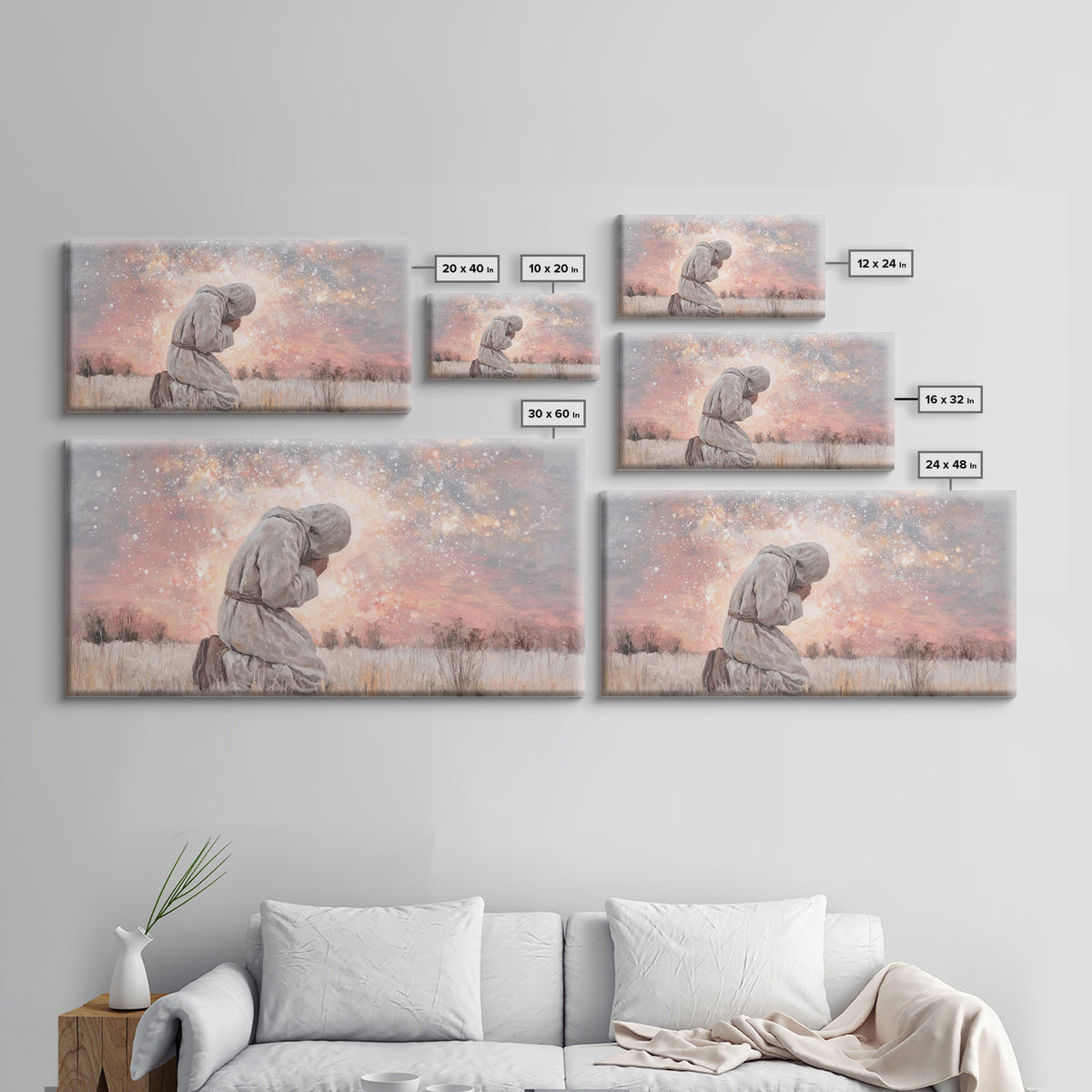 Dawn Of Shepherds, Framed Canvas Print, Christian Art Canvas, Christian Wall Art, Jesus Painting, Christmas Art, Christian Christmas Decor,