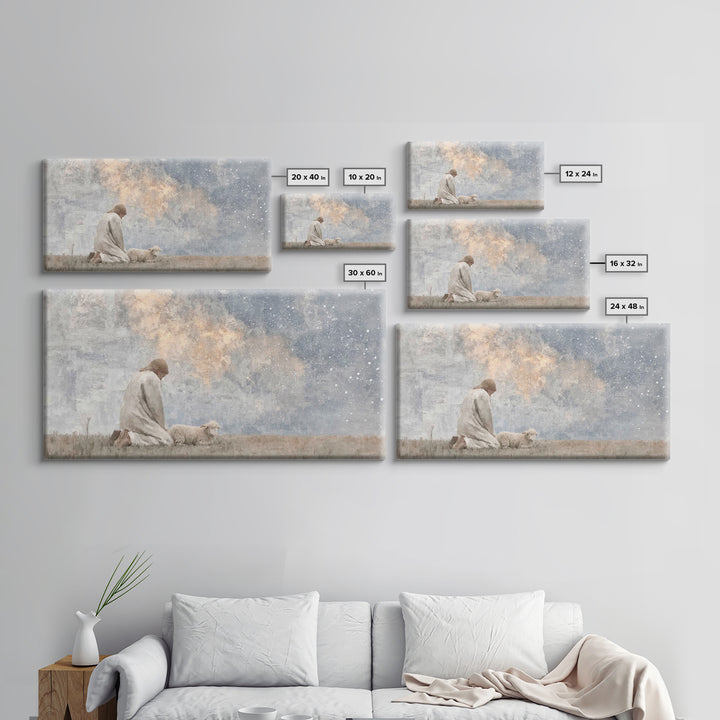 Quiet Night Watch | Framed Canvas Print | Christian Wall Art | Christian Art Canvas | Jesus Painting | Christmas Art Prints | Christian Chr