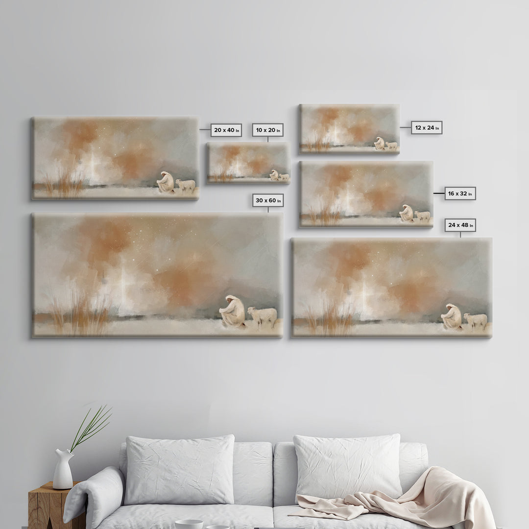 Humble Devotion – Framed Canvas Print – Christian Art Canvas – Christian Wall Art – Jesus Painting – Christmas Art – Christian Christmas De