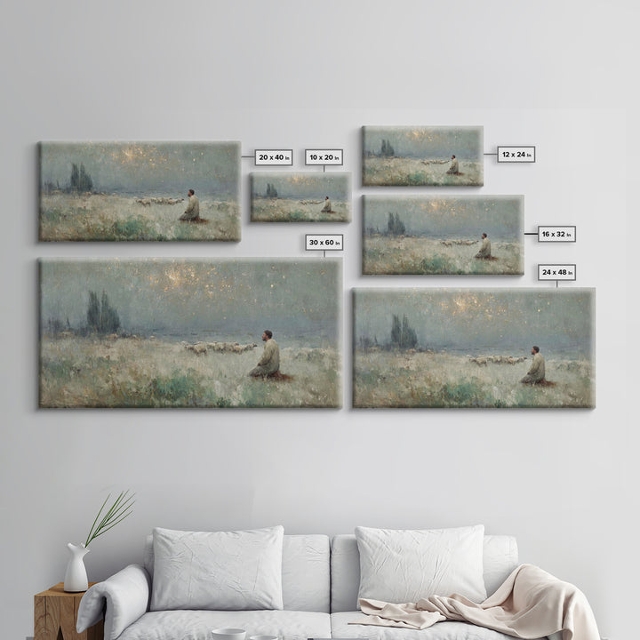 Bethlehem Silence – Framed Canvas Print – Christian Art Canvas – Christian Wall Art – Christmas Art – Jesus Painting – Christian Christmas