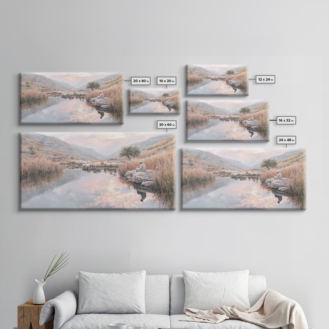 Pastoral Reverence – Framed Canvas Print – Christian Art Canvas – Christian Wall Art – Christian Christmas Art – Jesus Painting – Christmas