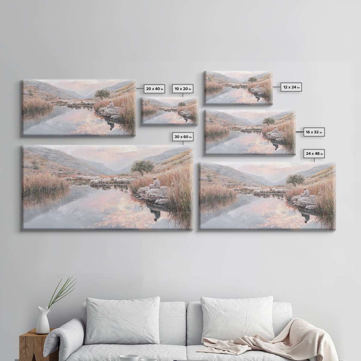 Pastoral Reverence – Framed Canvas Print – Christian Art Canvas – Christian Wall Art – Christian Christmas Art – Jesus Painting – Christmas