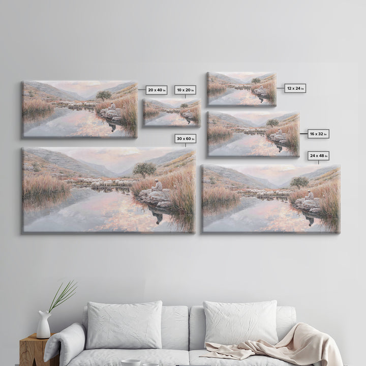 Pastoral Reverence – Framed Canvas Print – Christian Art Canvas – Christian Wall Art – Christian Christmas Art – Jesus Painting – Christmas