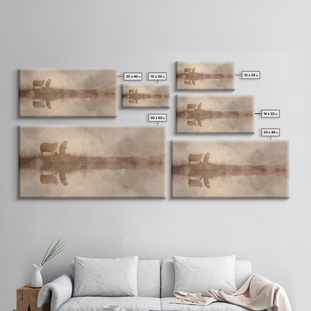 Soft Pasture Light, Framed Canvas Print, Christian Art Canvas, Christian Wall Art, Christian Art Prints, Christian Gift, Subtle Christian A