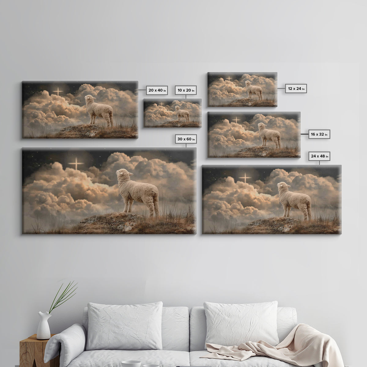 Lamb Of Glory – Framed Canvas Print – Christian Art – Christian Art Canvas – Christian Wall Art – Christian Paintings – Christian Decor – C