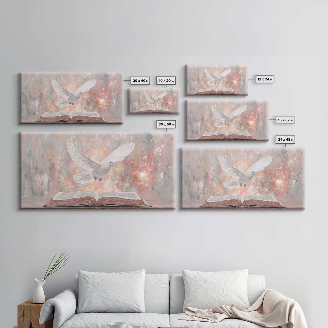 Dove of Peace | Framed Canvas Print | Christian Wall Art | Christian Art Canvas | Modern Christian Painting | Christian Christmas Art | Chr