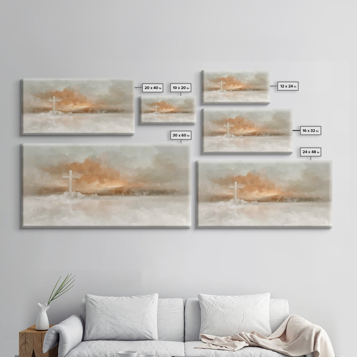 Clouds of Salvation, Framed Canvas Print, Christian Wall Art, Christian Art Canvas, Christmas Art Prints, Christian Decor for Home, Modern