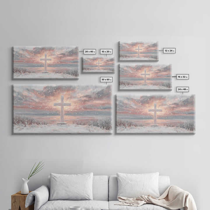 Radiant Dawn Cross – Framed Canvas Print – Christian Wall Art – Christian Art Canvas – Christmas Canvas Wall Art – Christian Decor For Home