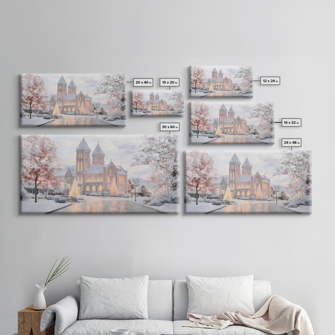 Holy Night Cathedral – Framed Canvas Print – Christian Christmas Art – Christian Wall Art – Framed Christmas Art – Christian Art Canvas – C