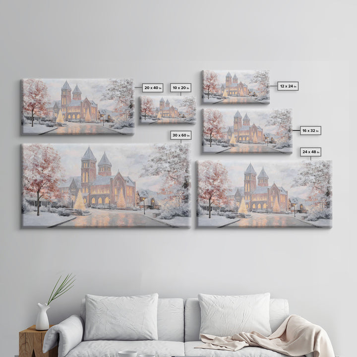 Holy Night Cathedral – Framed Canvas Print – Christian Christmas Art – Christian Wall Art – Framed Christmas Art – Christian Art Canvas – C