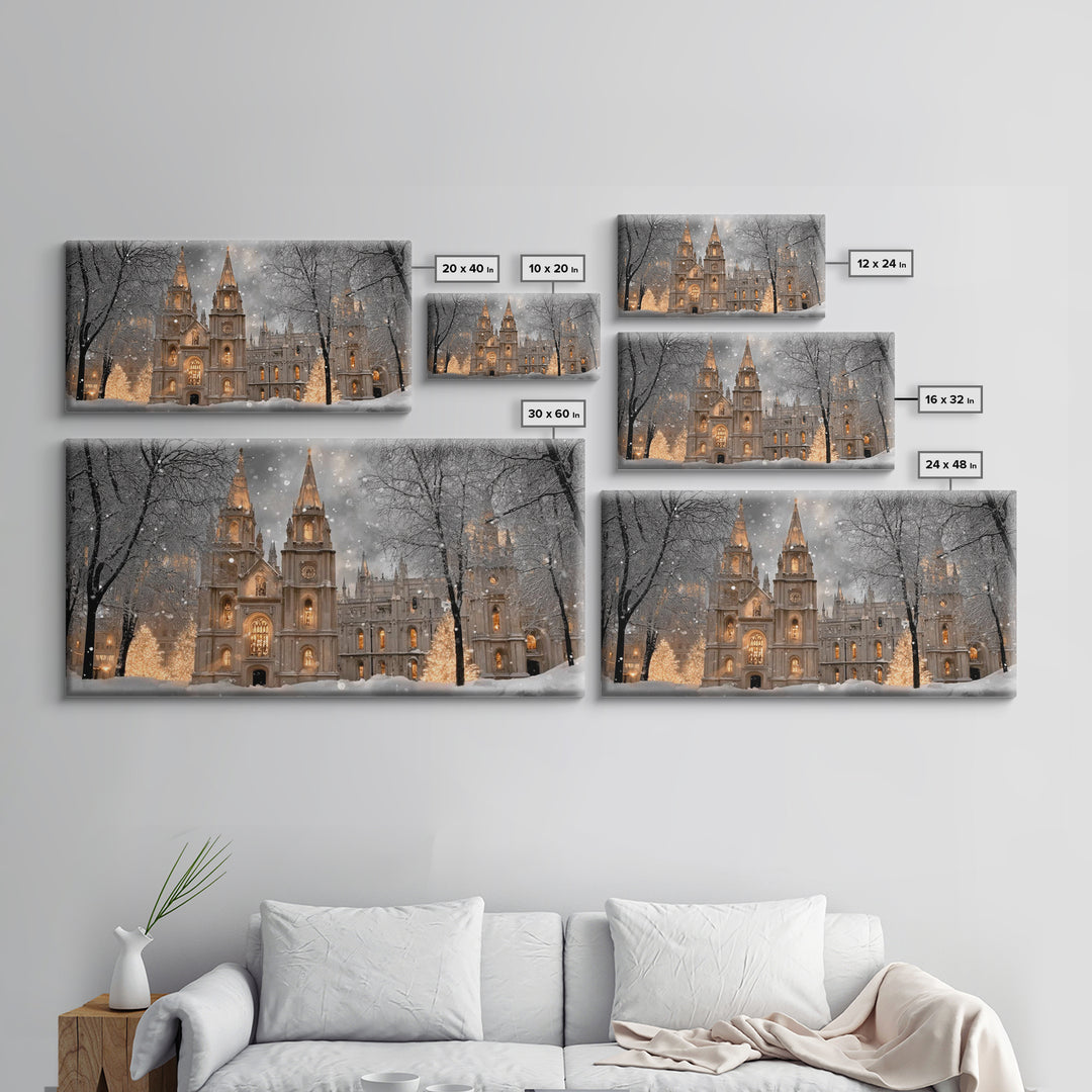 Winter Cathedral Glory – Framed Canvas Print – Christian Wall Art – Christmas Wall Art – Christian Art Canvas – Framed Christmas Art – Chri