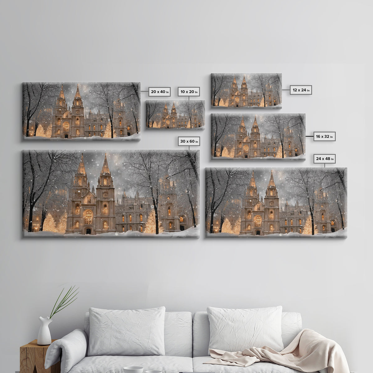 Winter Cathedral Glory – Framed Canvas Print – Christian Wall Art – Christmas Wall Art – Christian Art Canvas – Framed Christmas Art – Chri