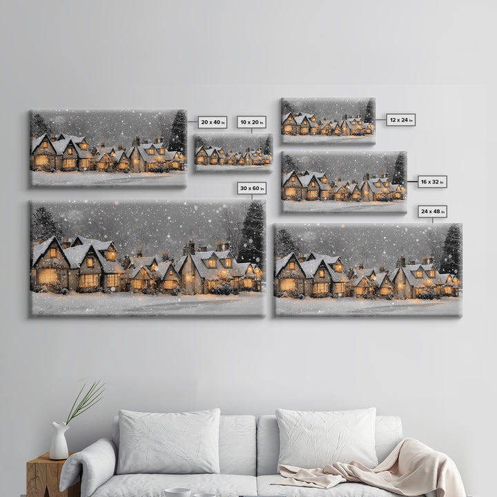 Village Noel Peace – Framed Canvas Print – Christmas Wall Art – Christian Christmas Art – Christmas Art Prints – Christian Art Canvas – Hol