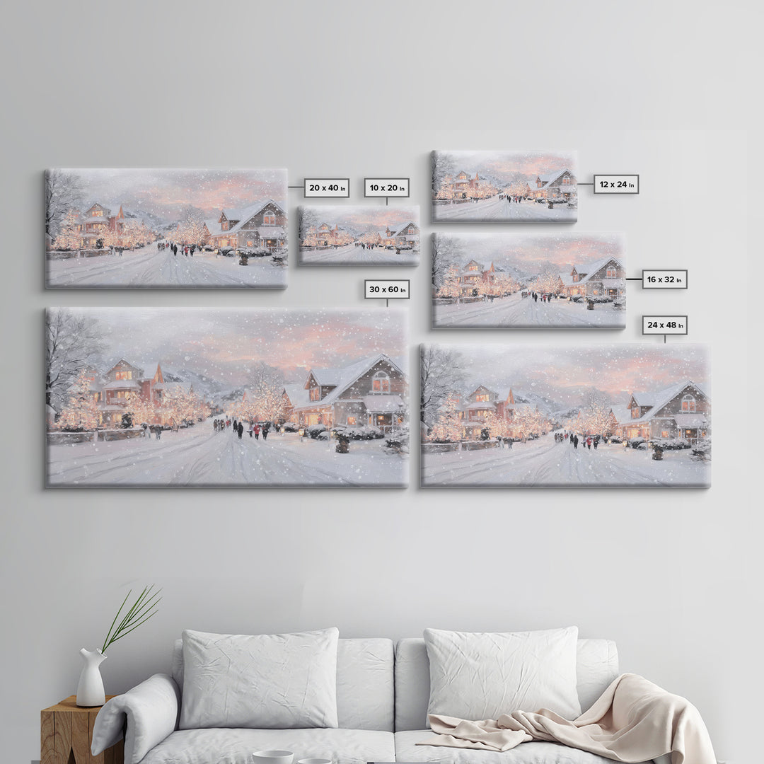 Evening Carolers Joy, Framed Canvas Print, Christian Christmas Art, Christmas Wall Art, Christian Art Canvas, Modern Christmas Art, Christi