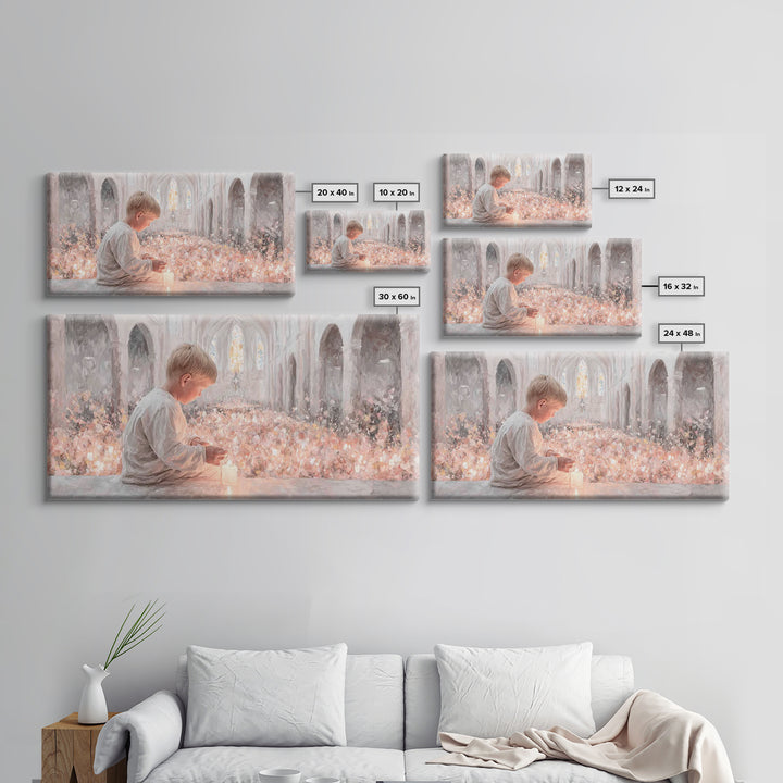 Little Acolyte – Framed Canvas Print – Christian Art Print – Christian Christmas Art – Framed Christian Art – Modern Christian Art – Christ