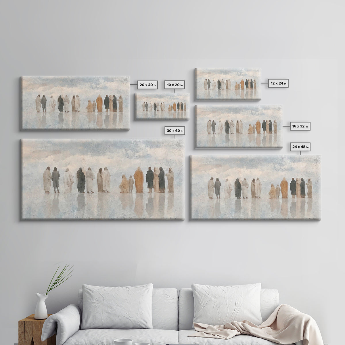 Cloudside Fellowship, Framed Canvas Print, Christian Art Canvas, Minimalist Christian Art, Subtle Christian Art, Christian Wall Art, Jesus