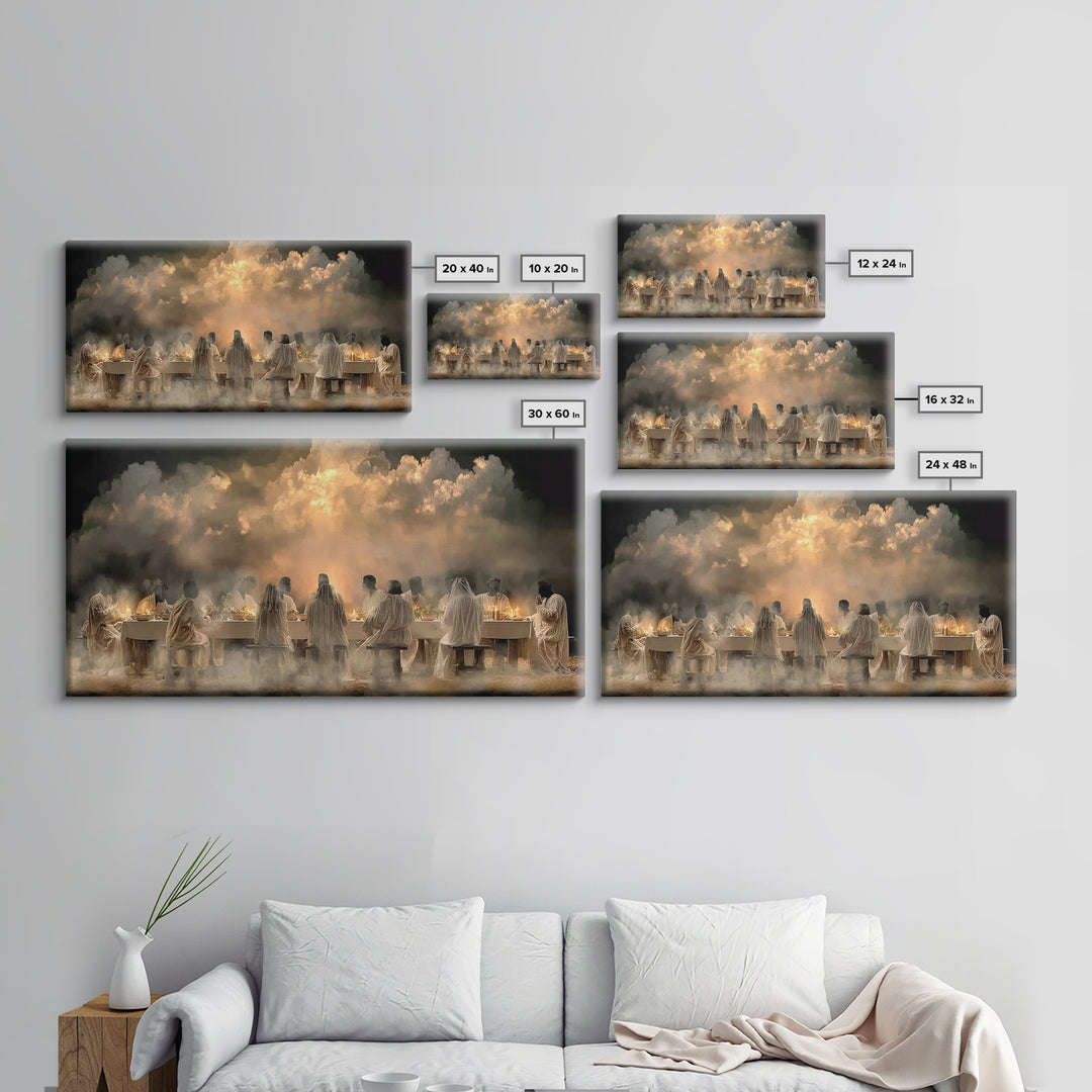 Sacred Banquet – Framed Canvas Print – Christian Art Canvas – Christian Wall Art – Vintage Christian Art – Jesus Painting – Christian Chris