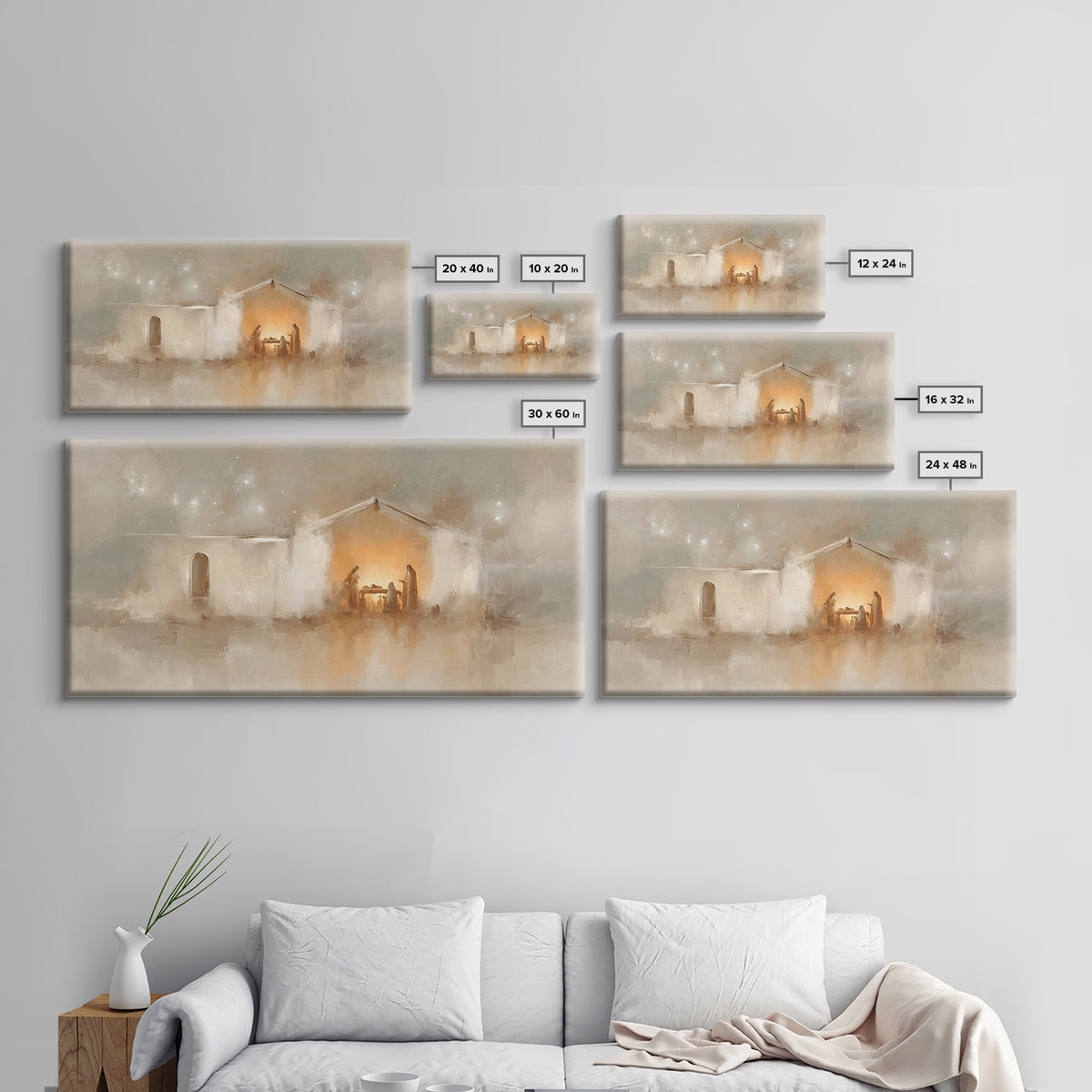 Bethlehem Dawn, Framed Canvas Print, Christian Art Canvas, Subtle Christian Art, Christian Wall Art, Jesus Christmas Art, Christmas Art Pri