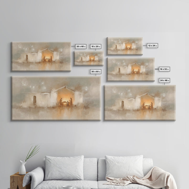 Bethlehem Dawn, Framed Canvas Print, Christian Art Canvas, Subtle Christian Art, Christian Wall Art, Jesus Christmas Art, Christmas Art Pri