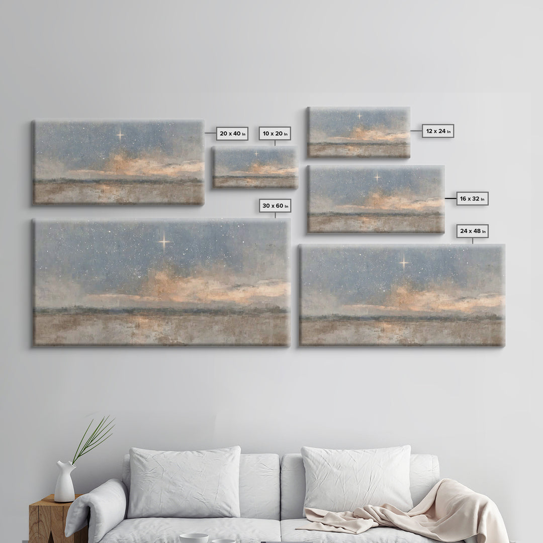 Guiding Star Rise | Framed Canvas Print | Christian Wall Art | Christmas Art | Christian Art Canvas | Modern Christian Art | Christian Chri