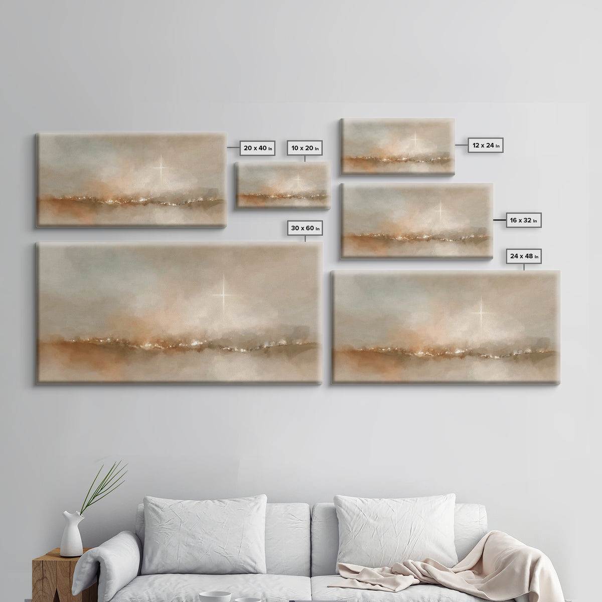 Desert Star Lit, Framed Canvas Print, Christian Christmas Art, Christian Art Canvas, Christmas Wall Art, Modern Christian Art, Christian De