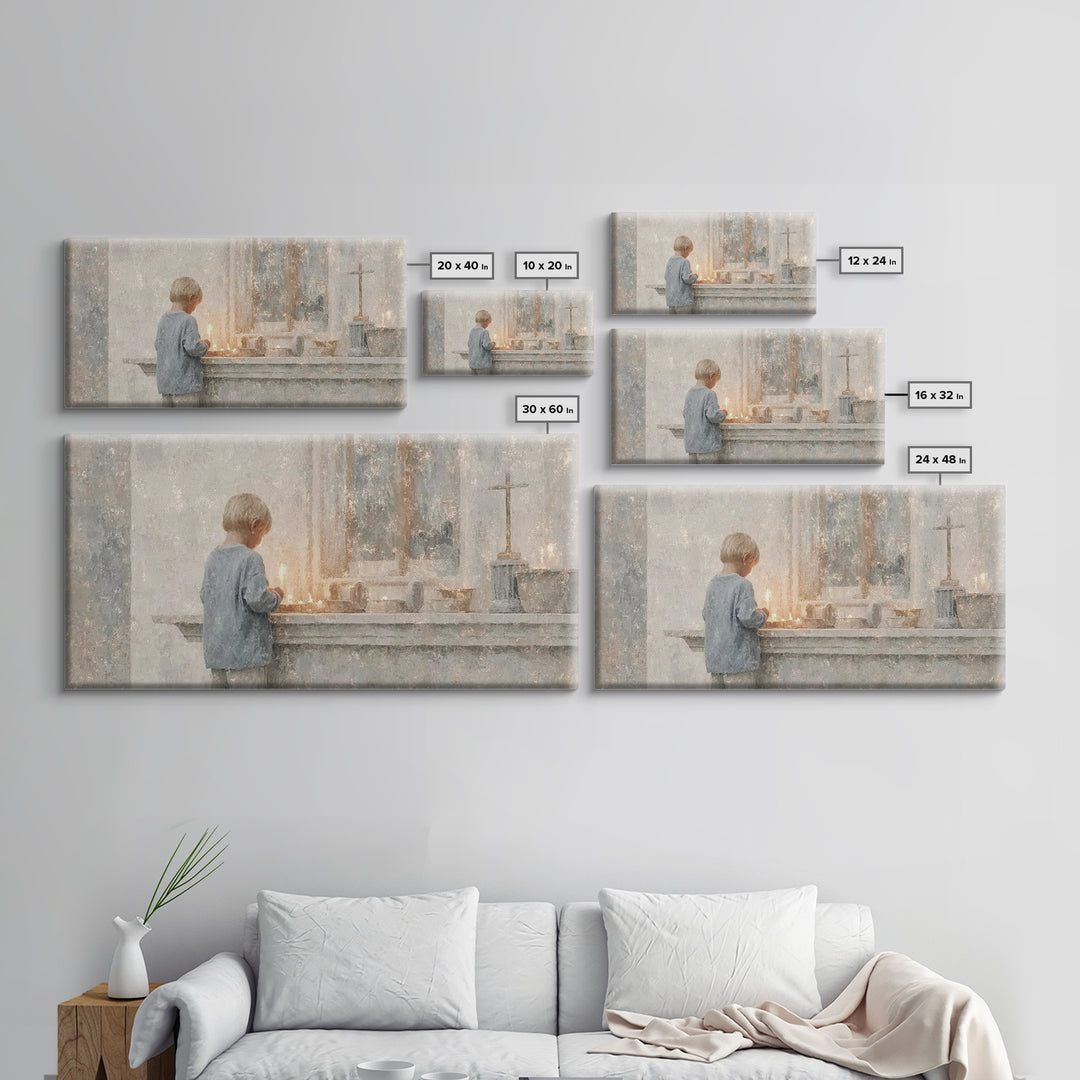 Sacred Stillness – Framed Canvas Print – Christian Art Painting – Subtle Christian Art – Christmas Art Prints – Christian Decorations – Chr