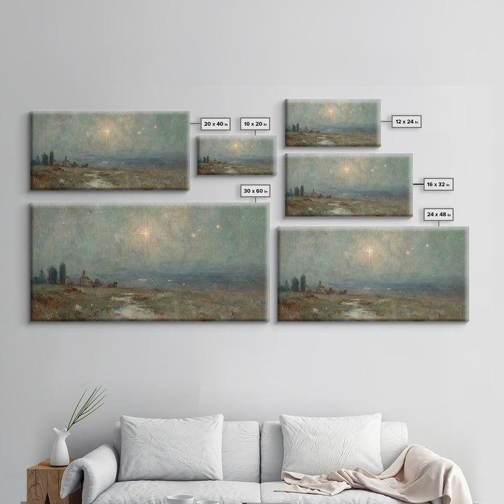 Star Of Bethlehem – Framed Canvas Print – Christian Art Prints – Christmas Wall Art – Jesus Christmas Art – Vintage Christian Art – Christi