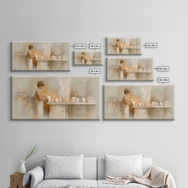 Quiet Offering – Framed Canvas Print – Christian Art Canvas – Minimalist Christian Art – Christmas Art Work – Christian Christmas Art – Fra