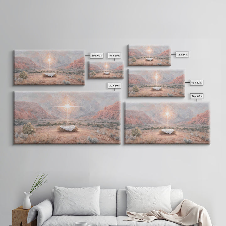Desert Nativity – Framed Canvas Print – Christian Christmas Art – Christian Wall Art – Christian Art Print – Christmas Canvas Wall Art – Ch