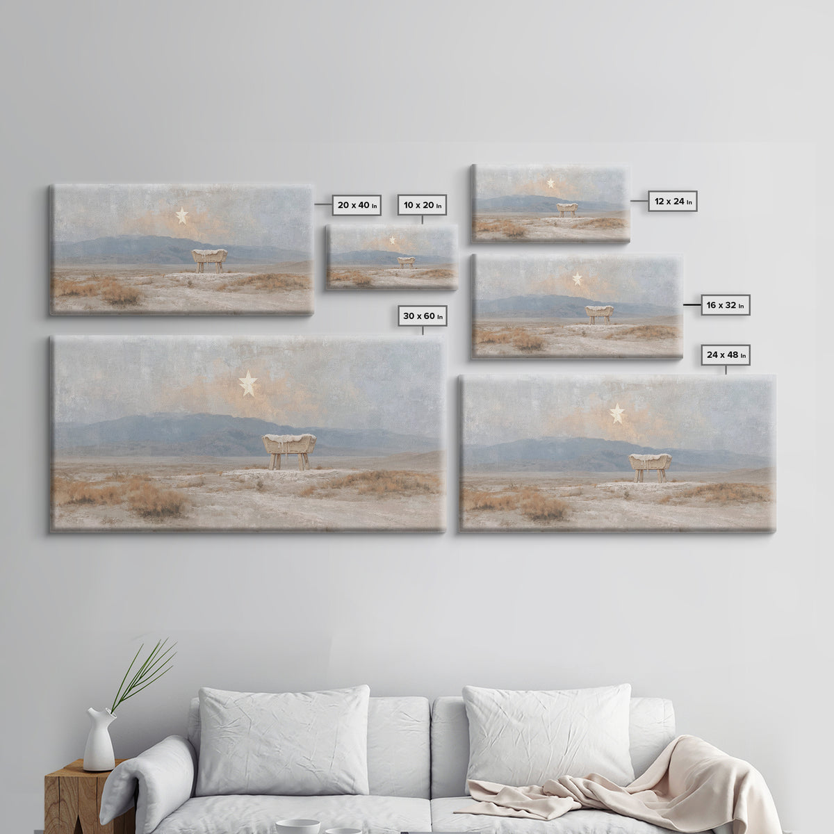 Sacred Nightfall – Framed Canvas Print – Christian Wall Art – Christian Christmas Art – Modern Christian Art – Christmas Art Prints – Chris