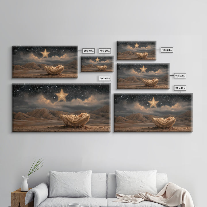 Heaven’s Promise – Framed Canvas Print – Christian Art Work – Christian Wall Art – Subtle Christian Art – Christmas Canvas Wall Art – Chris
