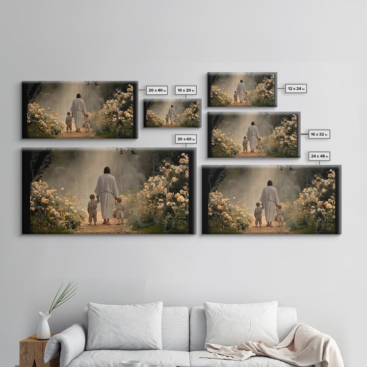 Guided In Light – Framed Canvas Print – Jesus Wall Art – Christian Art Work – Christian Decorations – Christian Painting – Christian Gift