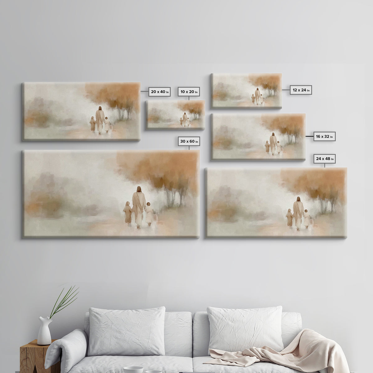 Guiding Grace Path – Framed Canvas Print – Christian Wall Art – Jesus Painting – Minimalist Christian Art – Christian Gift
