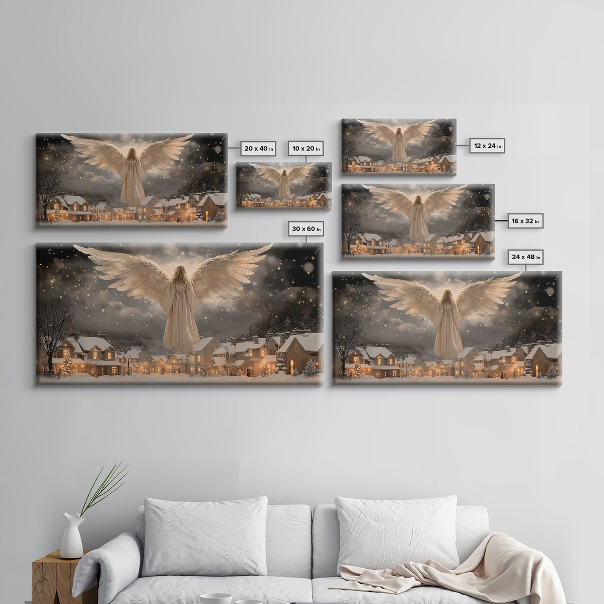 Wings Of Mercy – Framed Canvas Print – Christian Wall Art – Christian Christmas Decor – Framed Christmas Art – Modern Christian Art – Chris